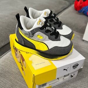 Puma X Paw Patrol Kids Sneakers - White, Gray, and Yellow